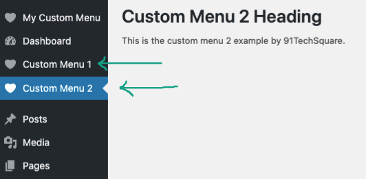 Multiple custom admin menus